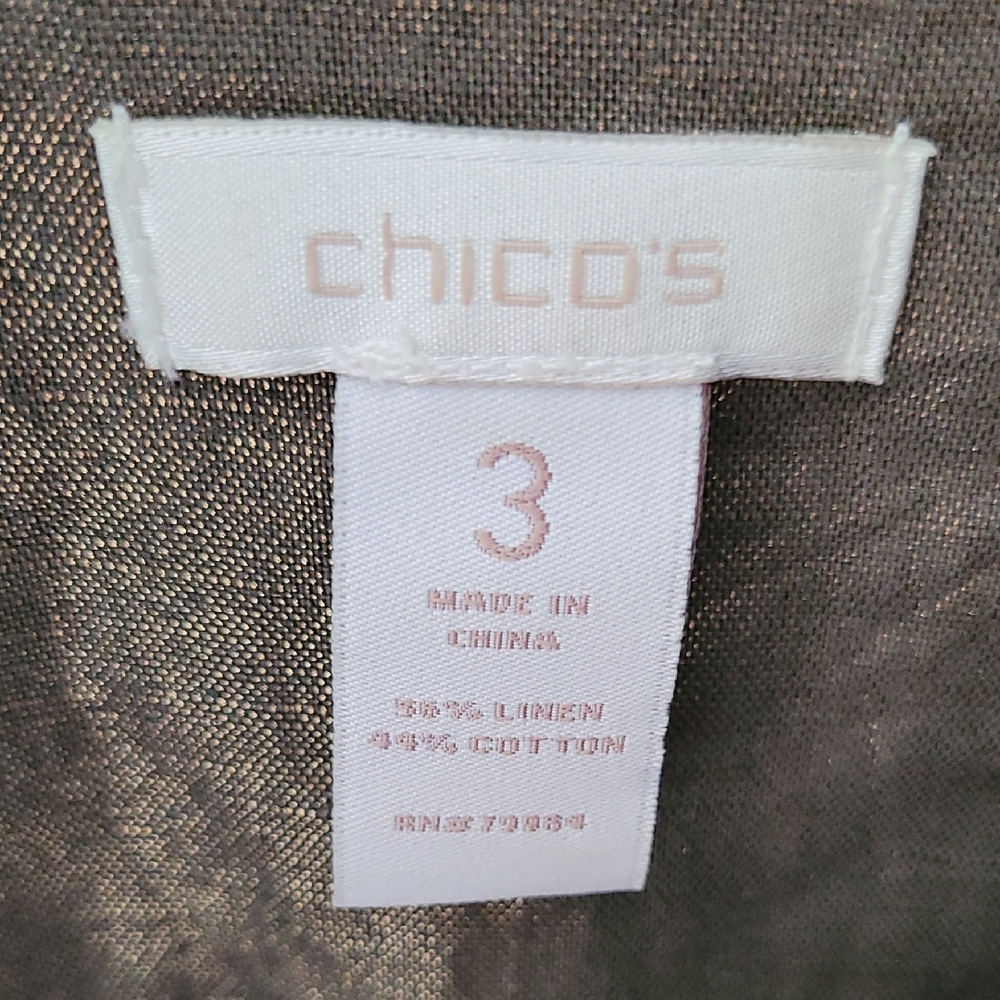 Chico's Linen-Blend Metallic Vest 3=16/XL - Picture 4 of 5